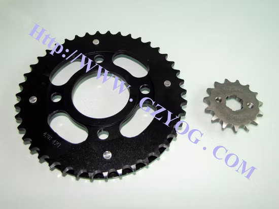 Yog Transmission System Spare Parts Sprocket Chain Set Complet Kit Bajaj Bm150 CT100 Boxer Tvs Star Crypton YAMAHA Suzuki Ybr125 Honda Cgl125 Biz Cub100